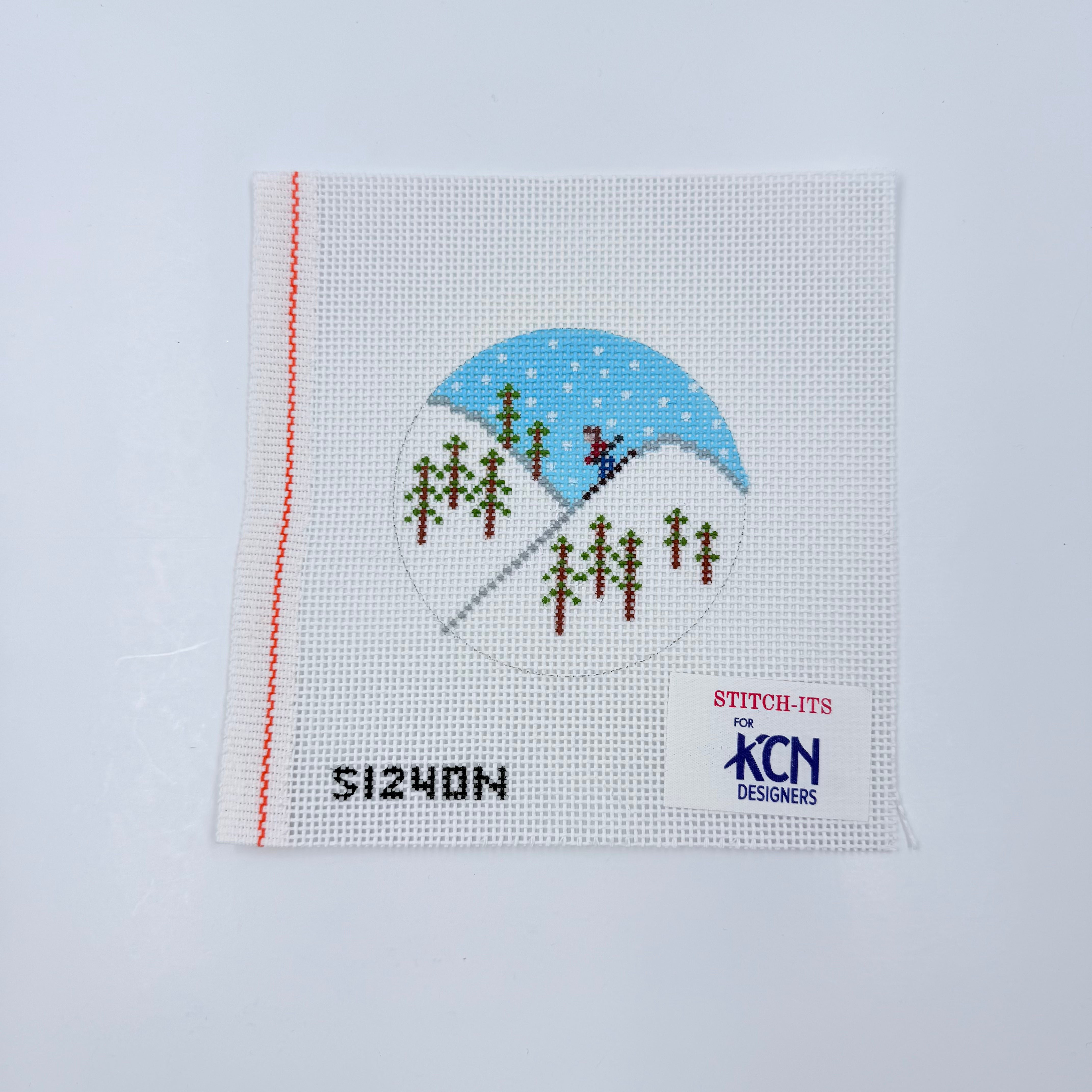 Skiier Round - KC Needlepoint