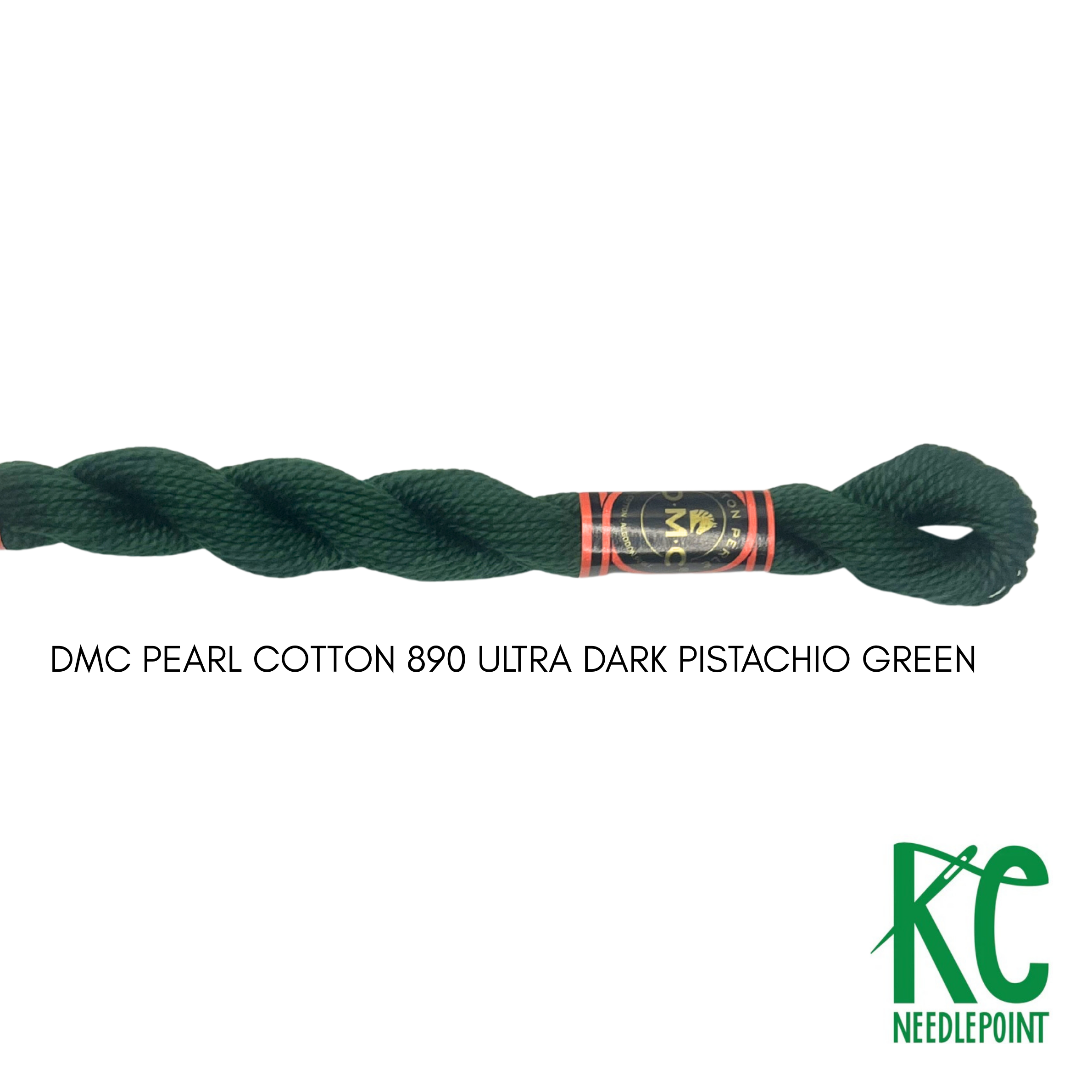 DMC 3 Pearl Cotton 890</br>Ultra Dark Pistachio Green - KC Needlepoint