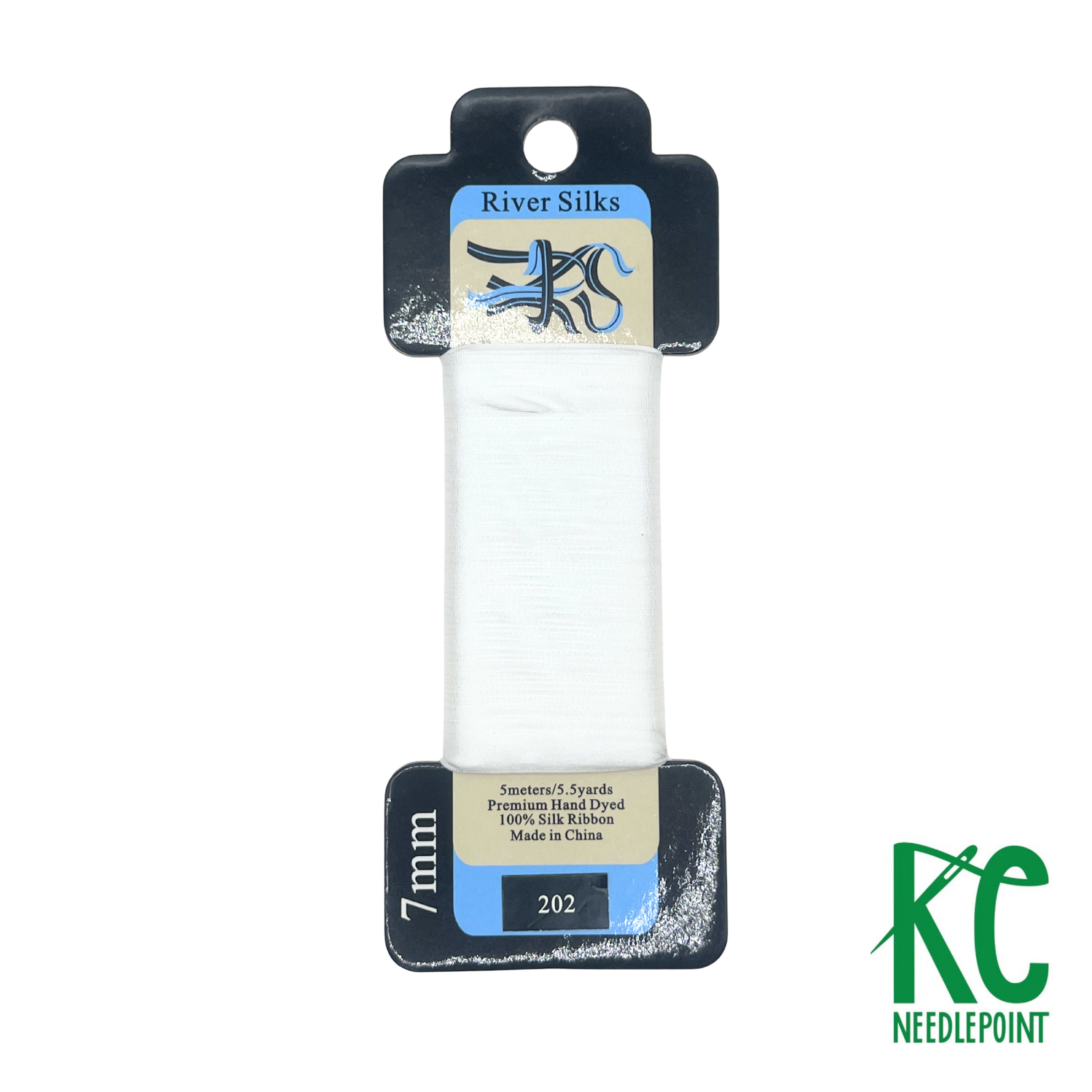 Silk Ribbon 7mm 202 White White - KC Needlepoint