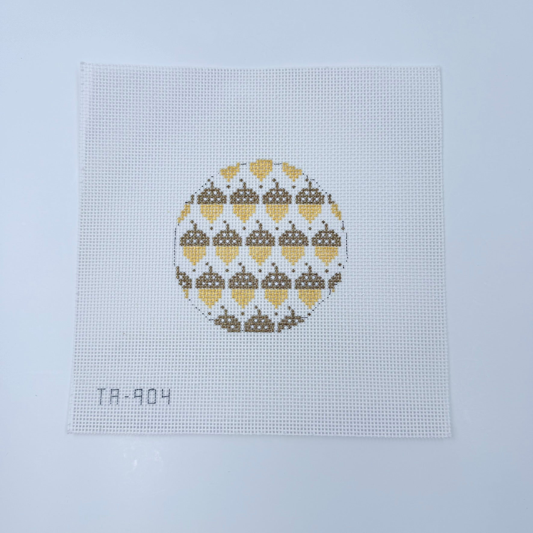 Acorn Round Canvas - KC Needlepoint