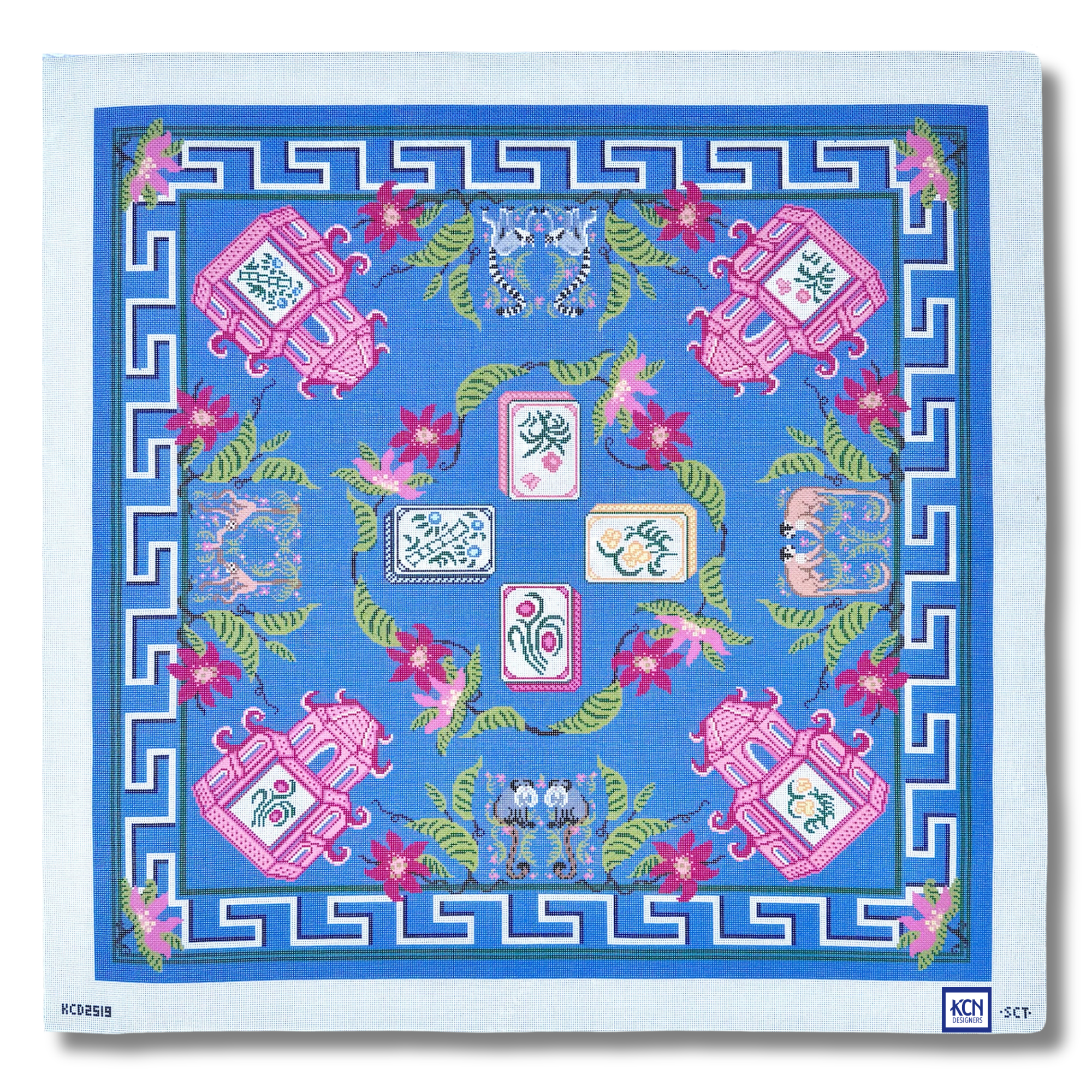 Tropical Monkey Mahjong Mat Canvas – KC Needlepoint