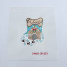 Woof Mini Sock Canvas - KC Needlepoint