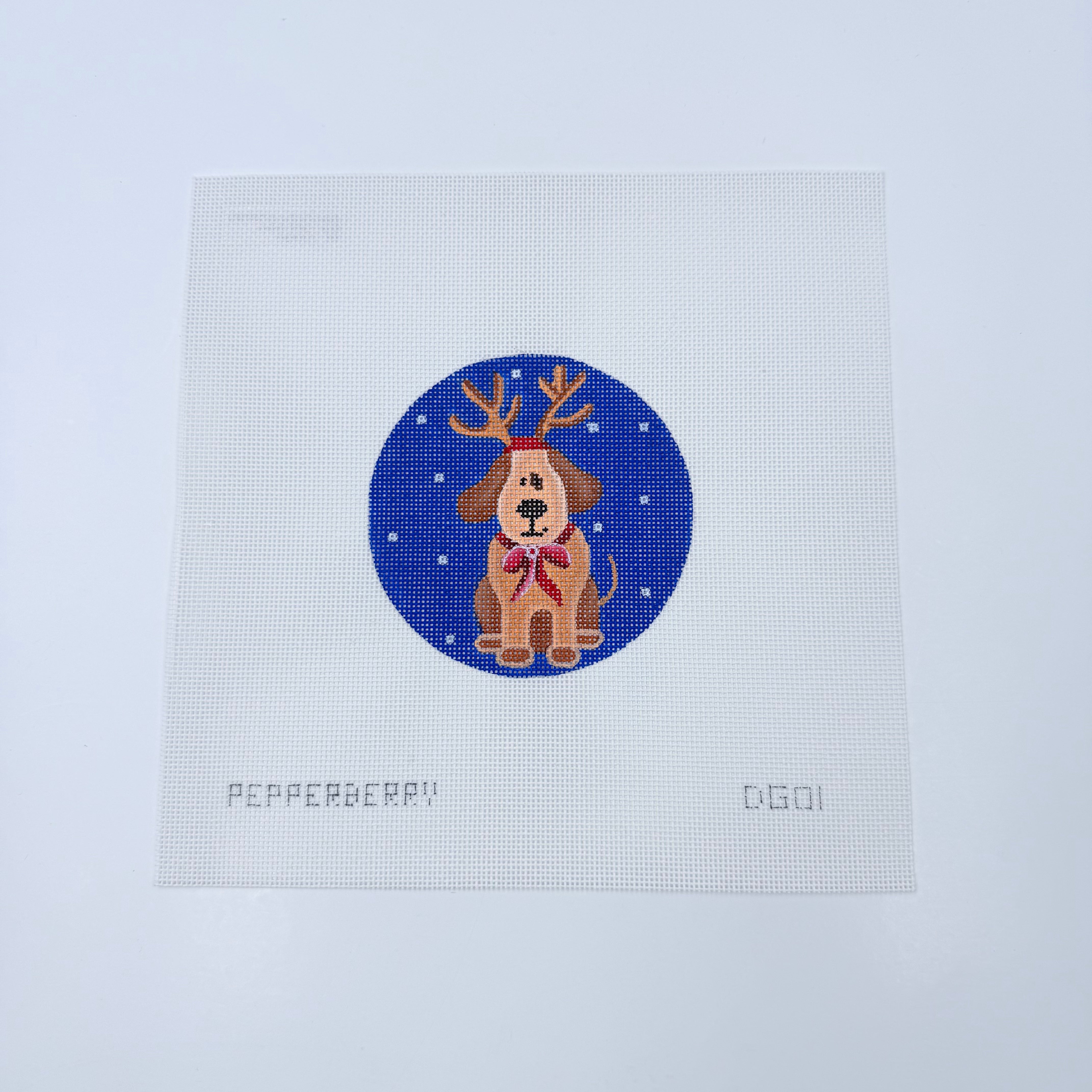 Reindeer Pup Ornament Canvas - KC Needlepoint