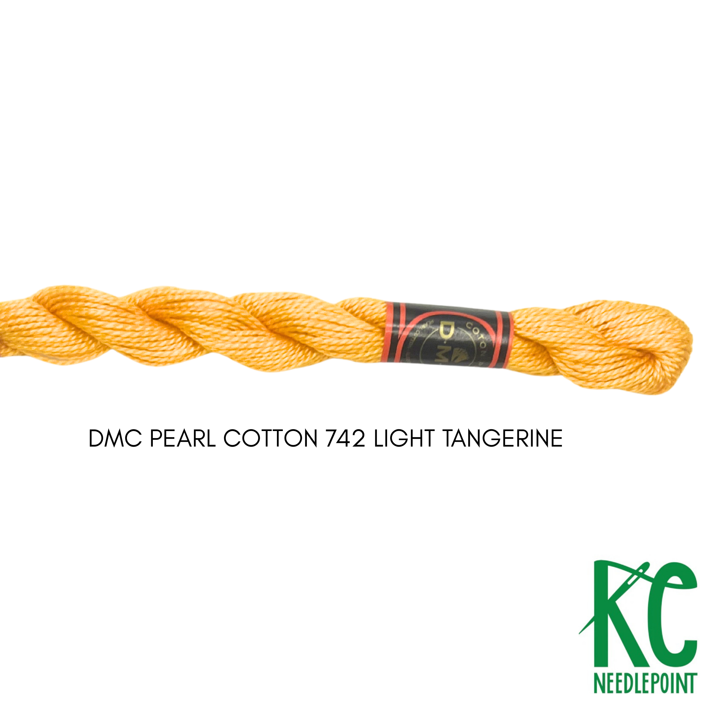 DMC 3 Pearl Cotton 742 Light Tangerine - KC Needlepoint