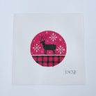 Deer and Red Plaid Ornament Canvas - KC Needlepoint