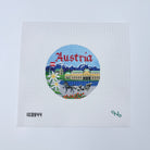Austria Travel Round Canvas - KC Needlepoint