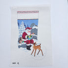 Santa and Animals Wrapping Presents Stocking Canvas - KC Needlepoint