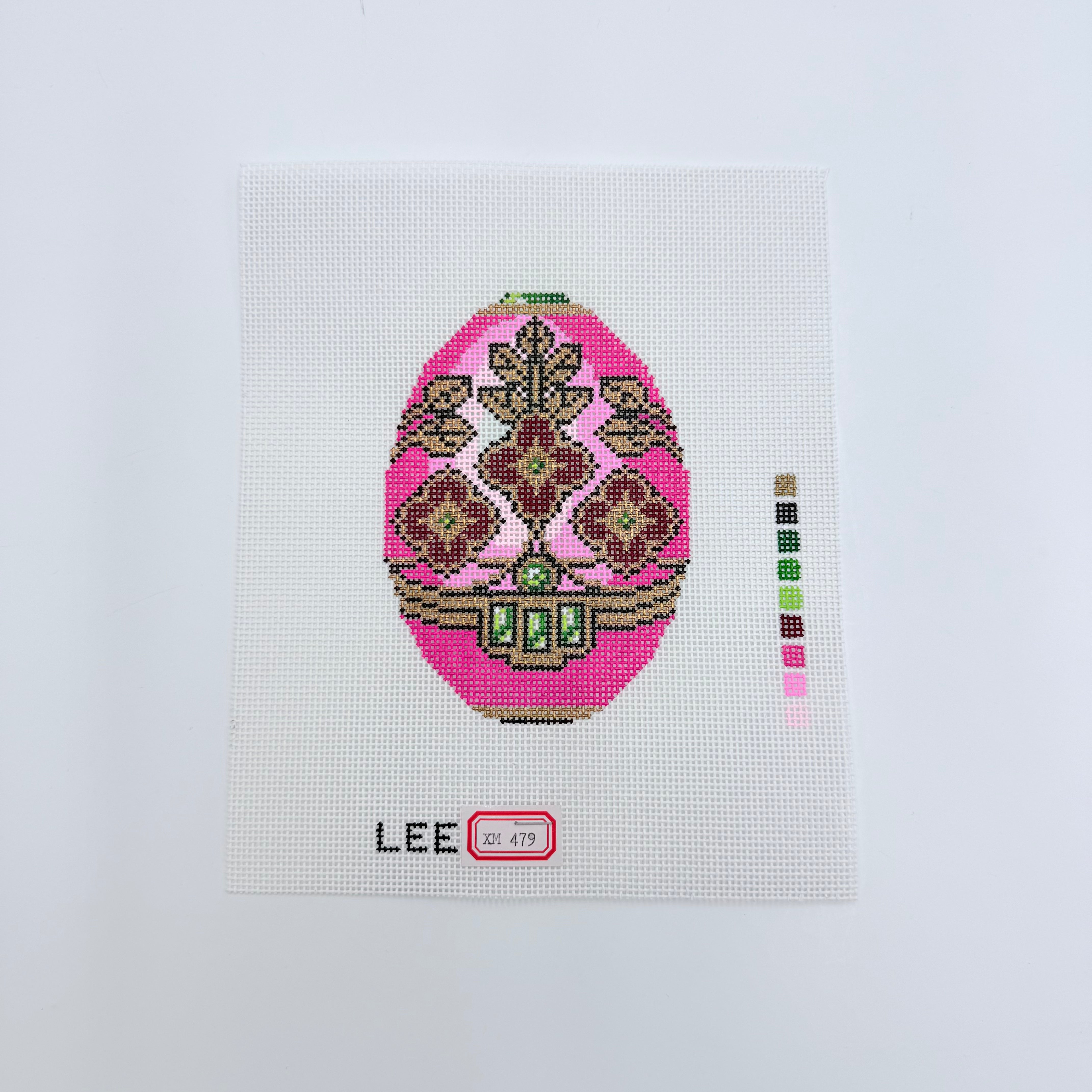 Pink with Pink Faberge Egg Canvas - KC Needlepoint