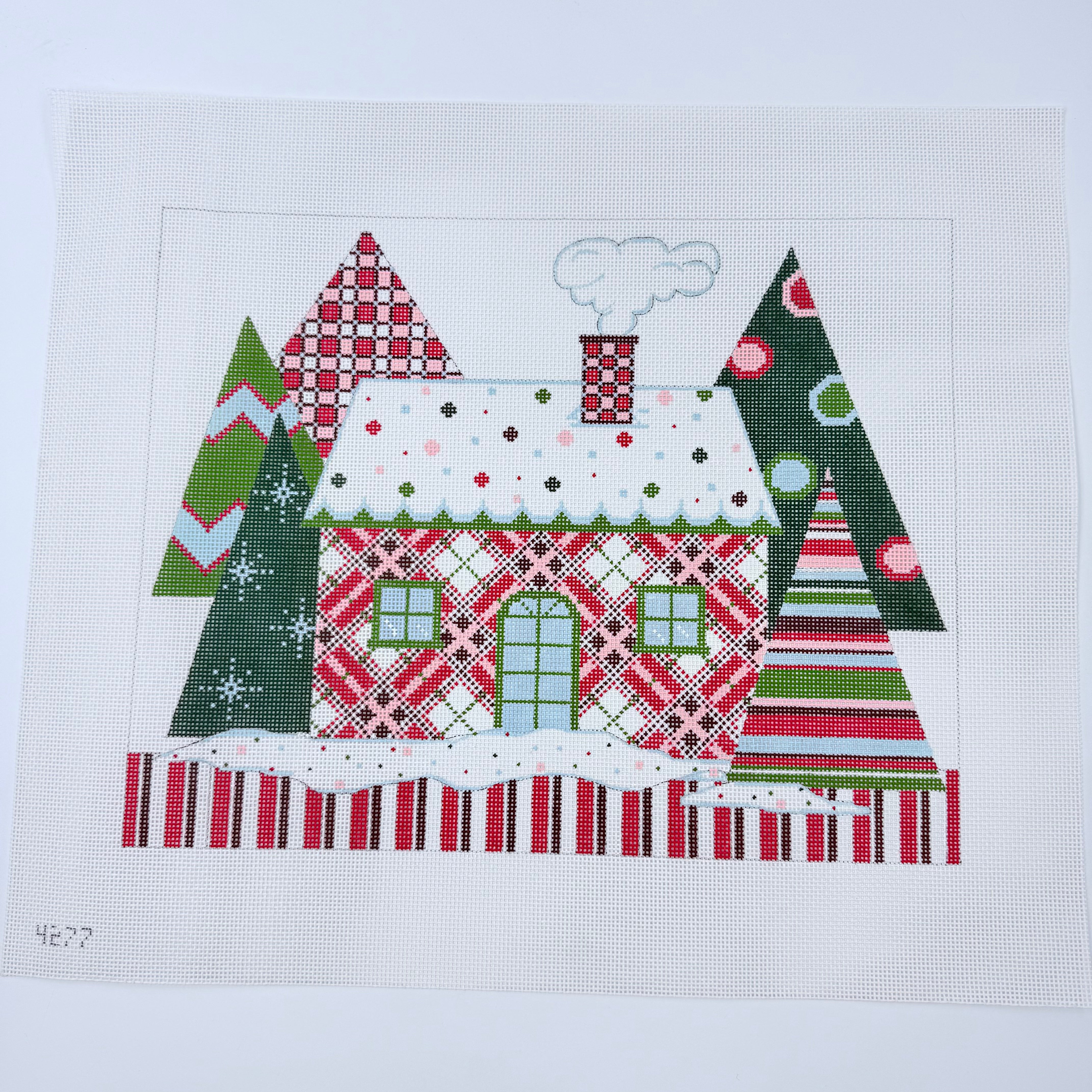 Christmas House Canvas - KC Needlepoint