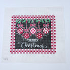 Merry Christmas Black White Red Canvas - KC Needlepoint