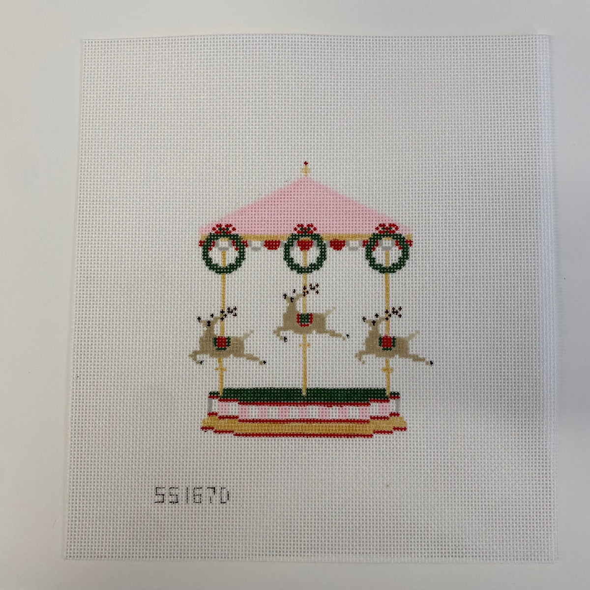 Carousel Needlepoint Christmas Reindeer Carousel Canvas – KC Needlepoint