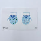 Baby's First Christmas Mittens Blue Canvas - KC Needlepoint