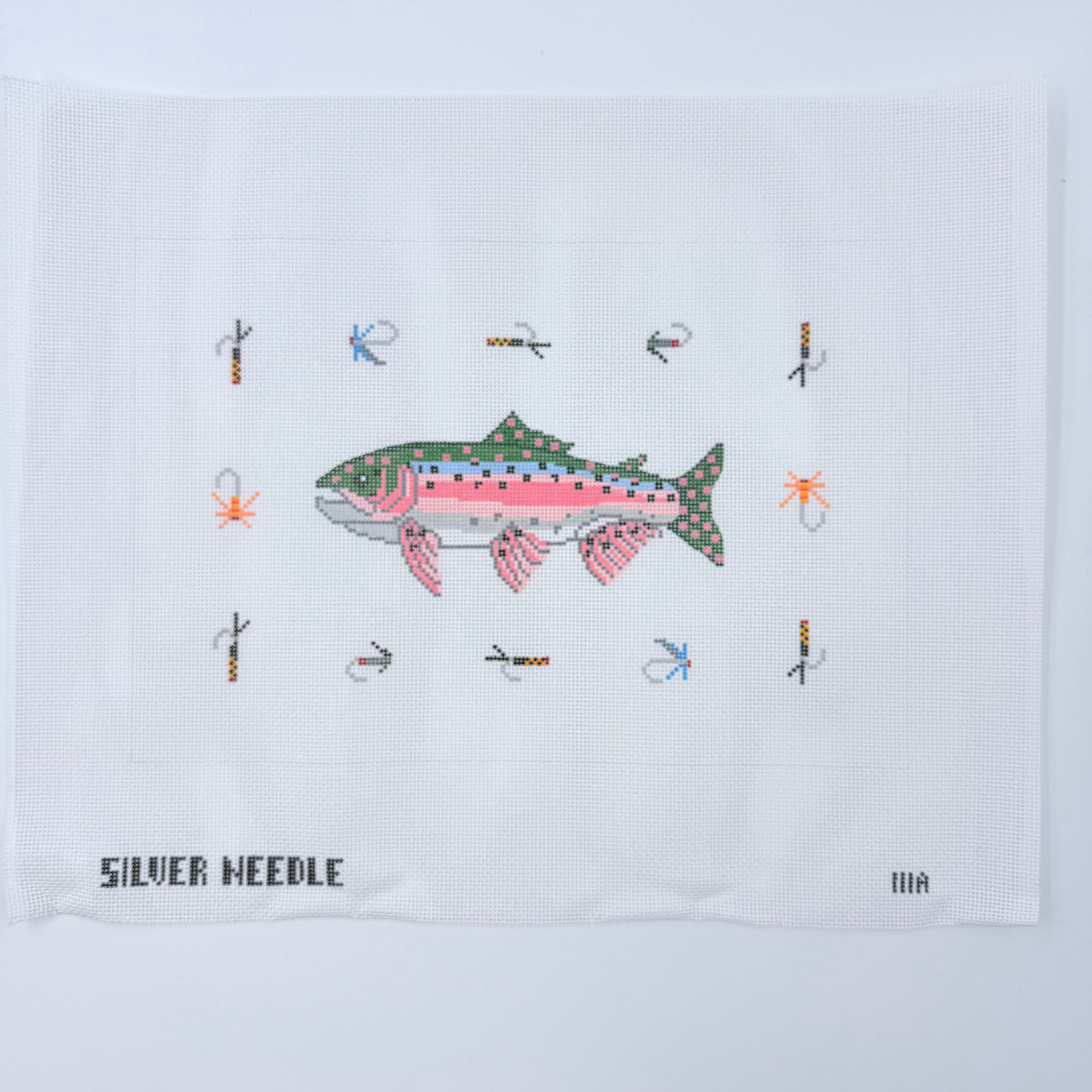 Trout Pillow Canvas - KC Needlepoint