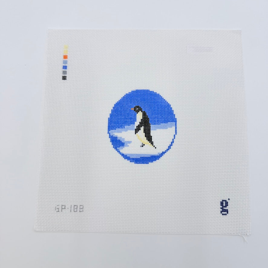 Penguin Oval Canvas - KC Needlepoint