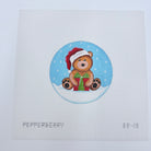 Brown Santa Bear with Present Canvas - KC Needlepoint