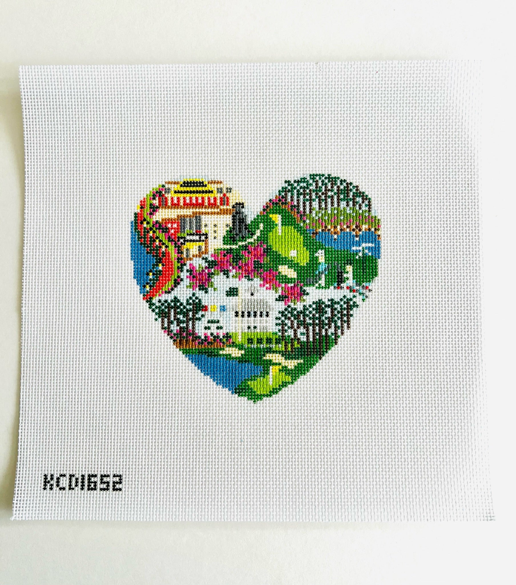 Augusta Heart Canvas - KC Needlepoint