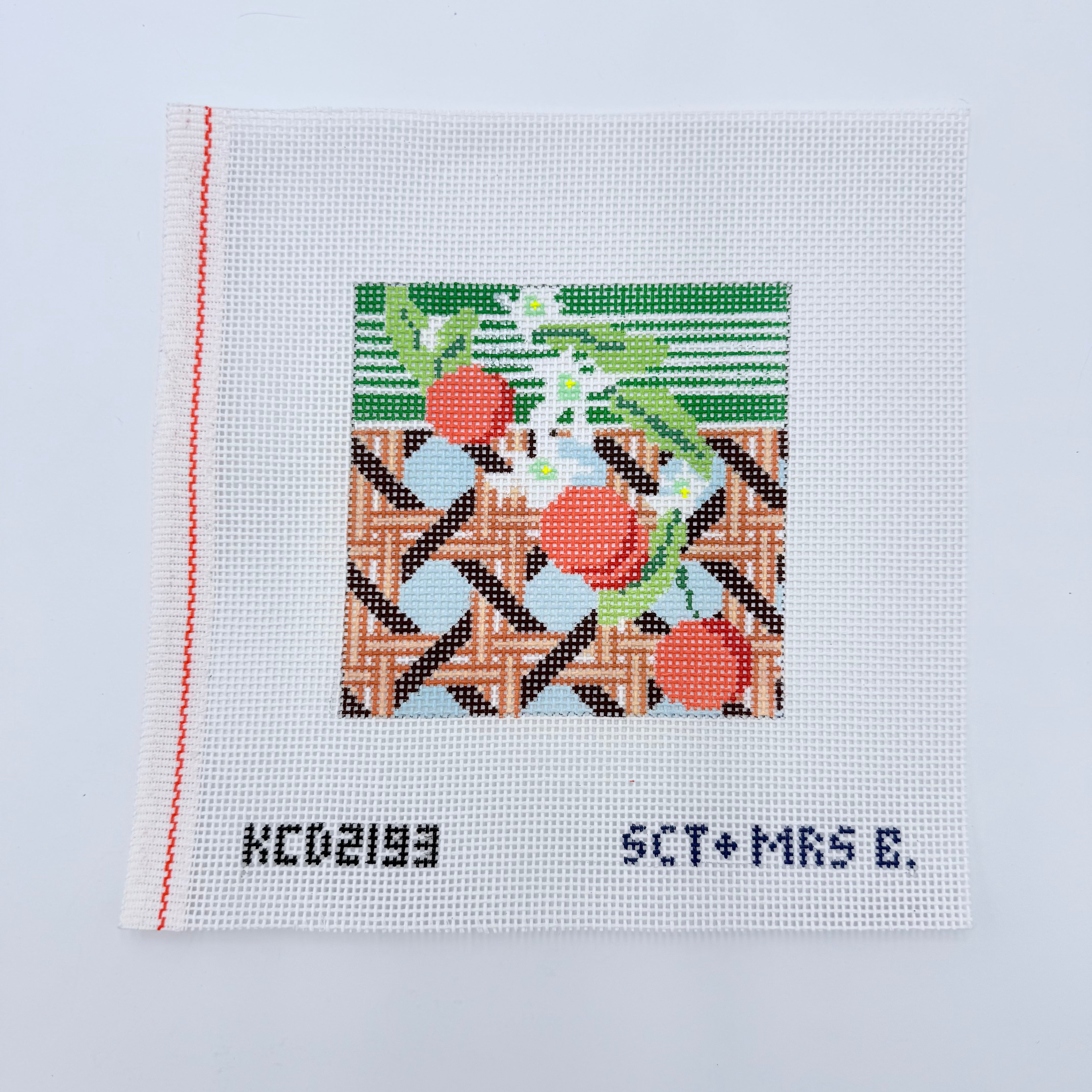 Orange Blossoms on Leigh Square Canvas - KC Needlepoint