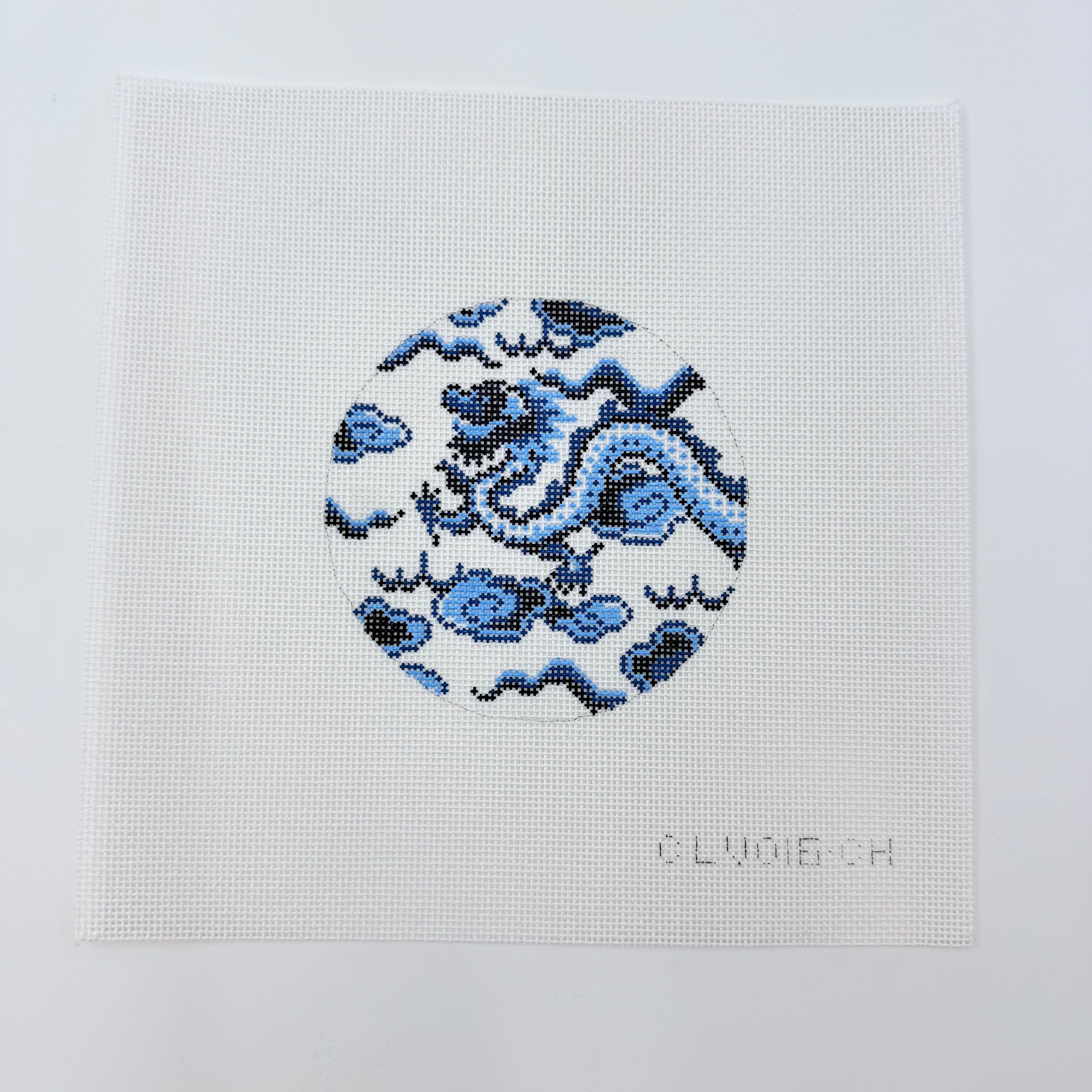 Chinoiserie Round Canvas - KC Needlepoint