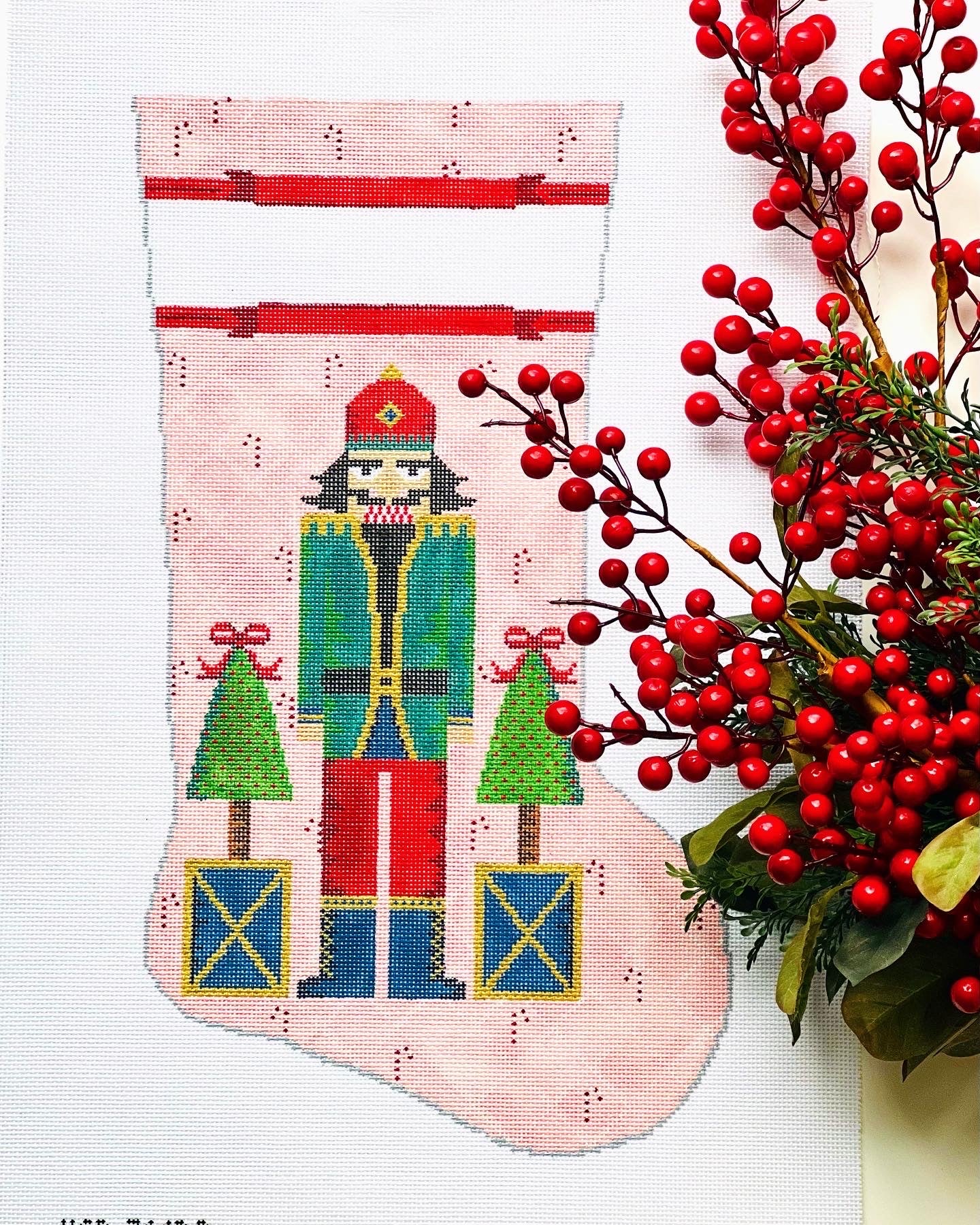 Single Pink Nutcracker Stocking Canvas - KC Needlepoint