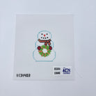 Snowman with Wreath Canvas - KC Needlepoint