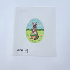 Rabbit with Basket of Eggs on Egg Canvas - KC Needlepoint