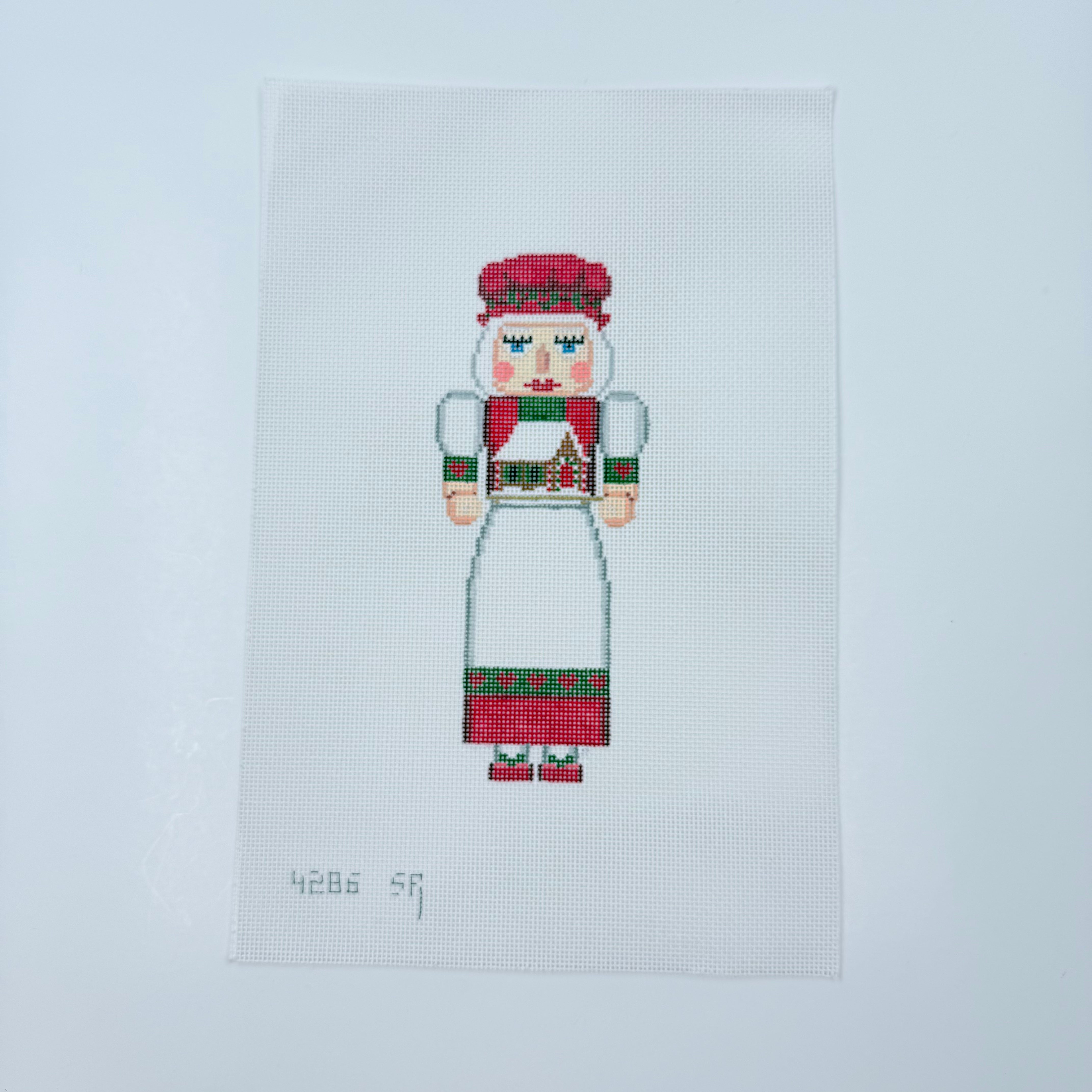 Mrs. Claus with Gingerbread Nutcracker Canvas - KC Needlepoint