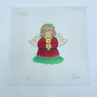 Angel in Red Canvas - KC Needlepoint