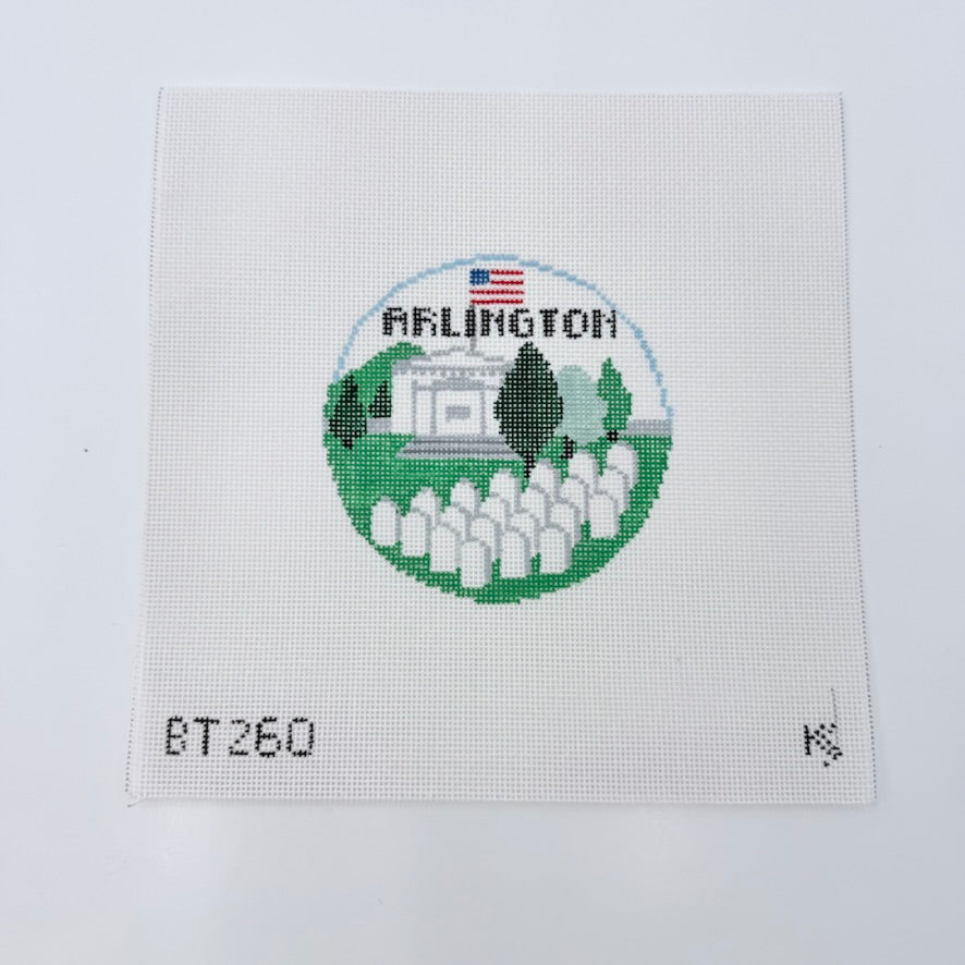 Arlington Cemetery Travel Round Canvas - KC Needlepoint