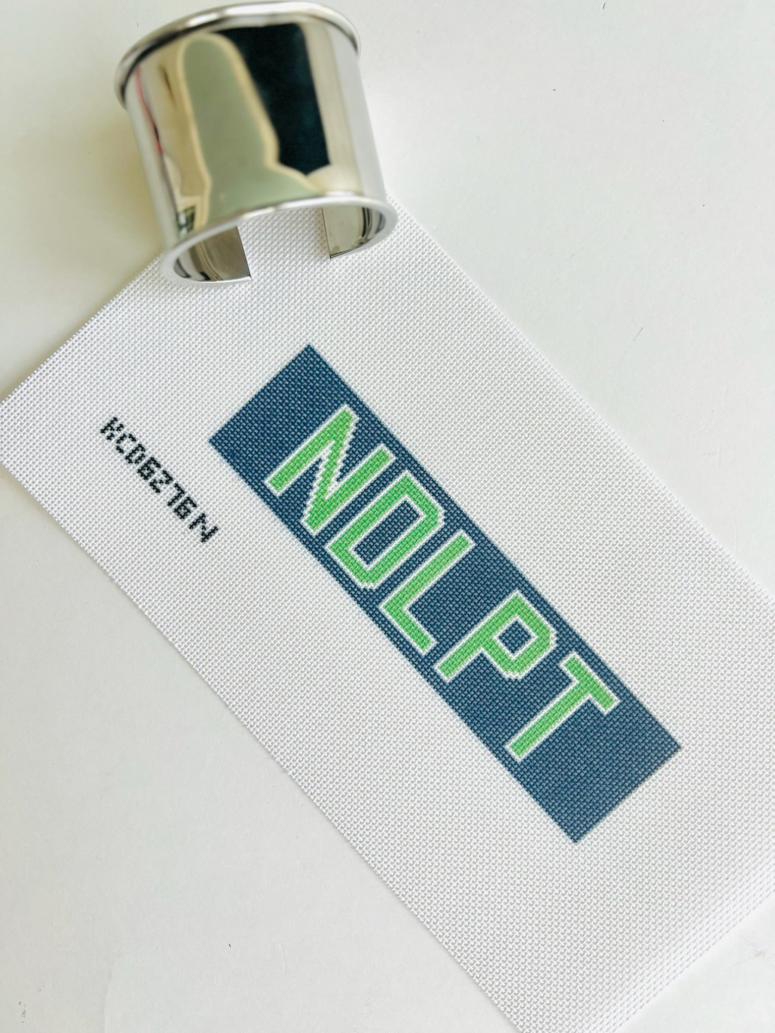 Navy NDLPT Cuff Canvas - KC Needlepoint