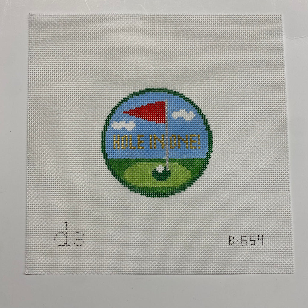 Hole in One! Round Canvas - KC Needlepoint