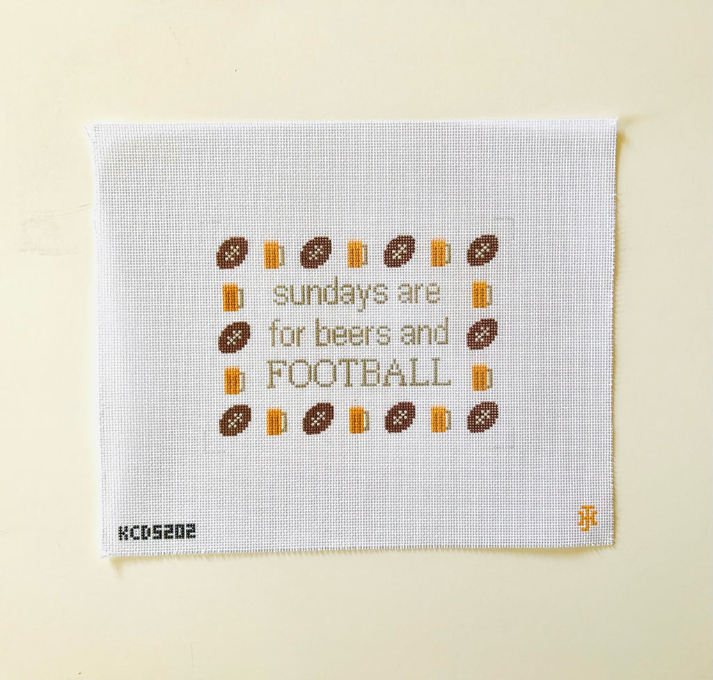 Sundays are for Football and Beer Canvas - KC Needlepoint