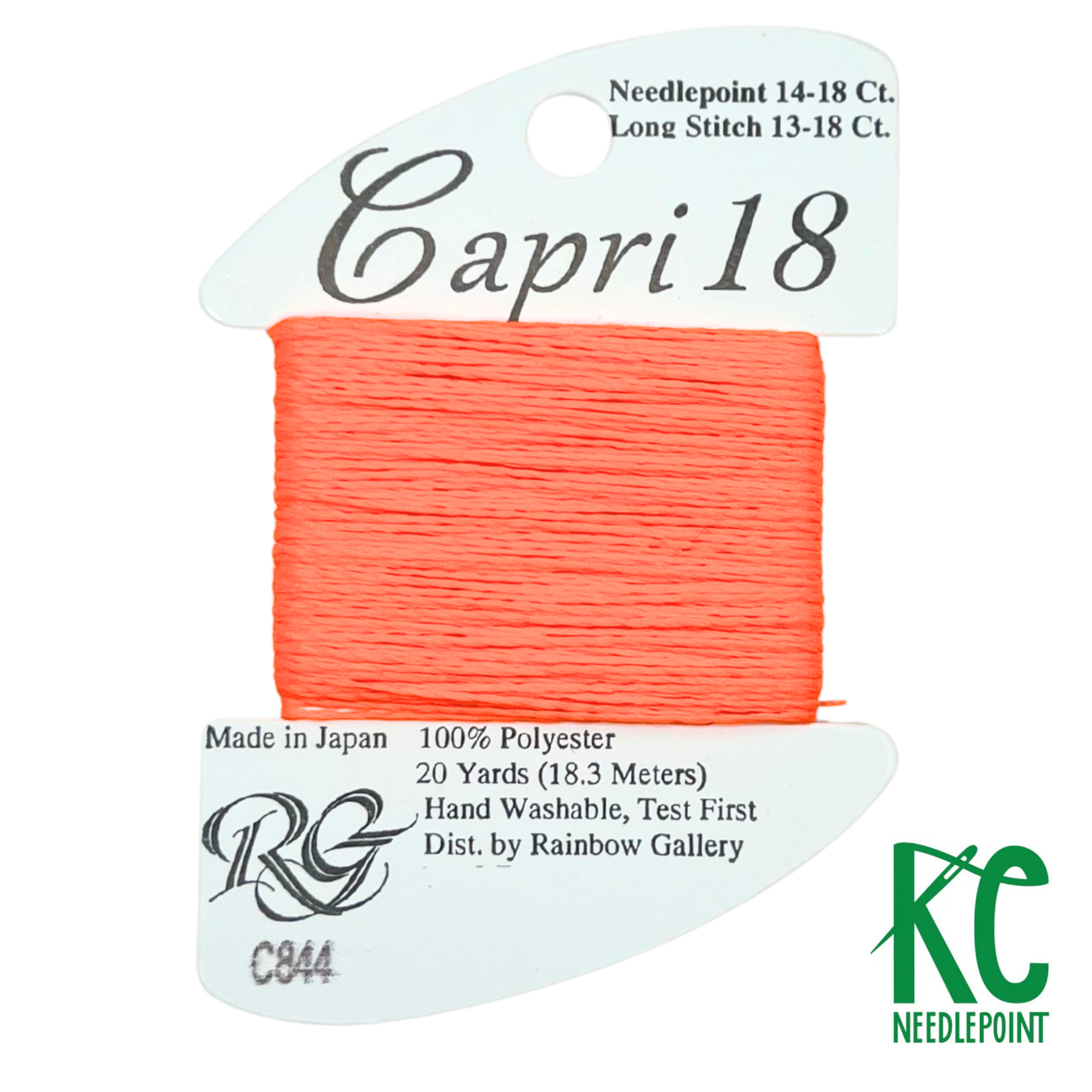 Capri 18 C844 Neon Orange - KC Needlepoint