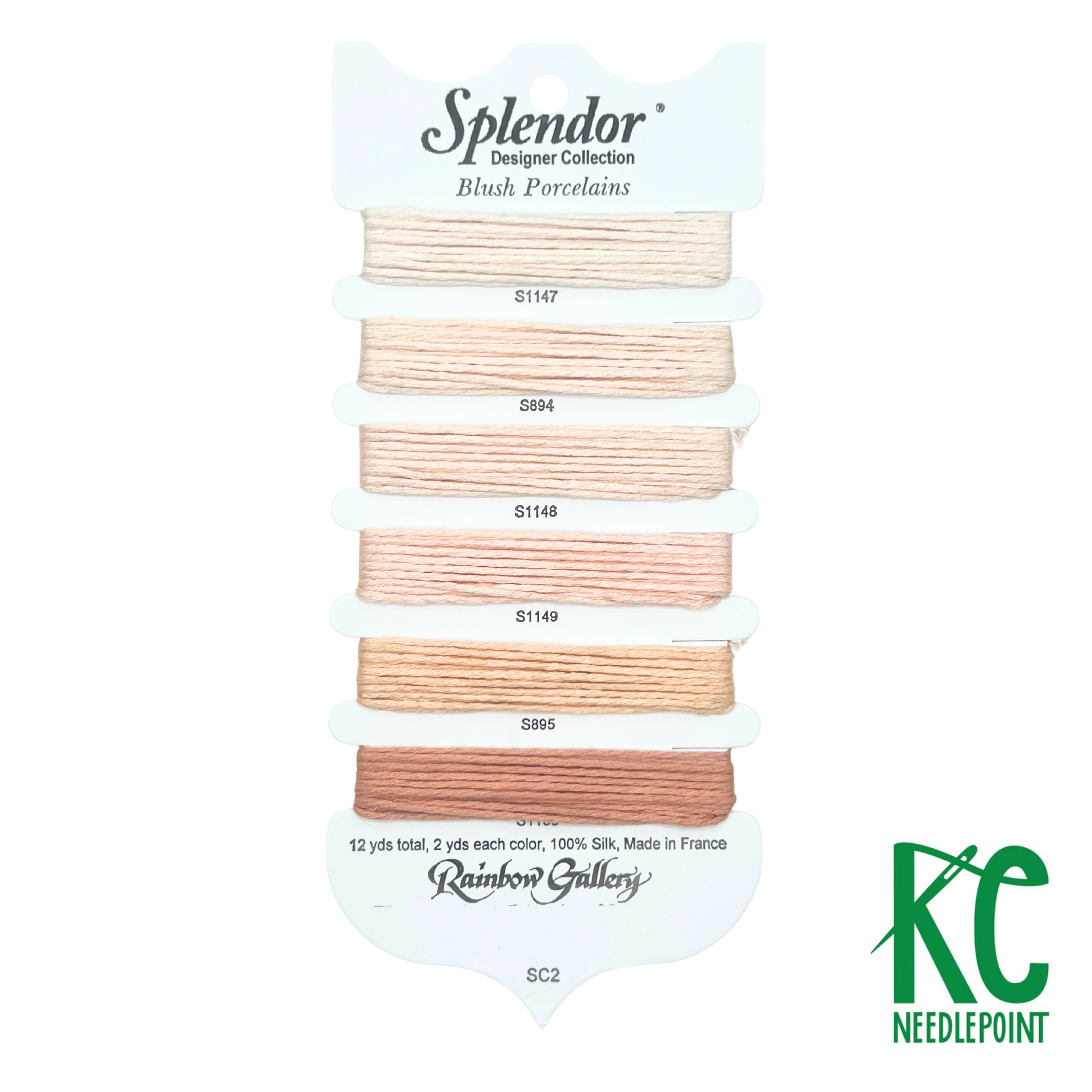 Splendor Blush Porcelains Card - KC Needlepoint