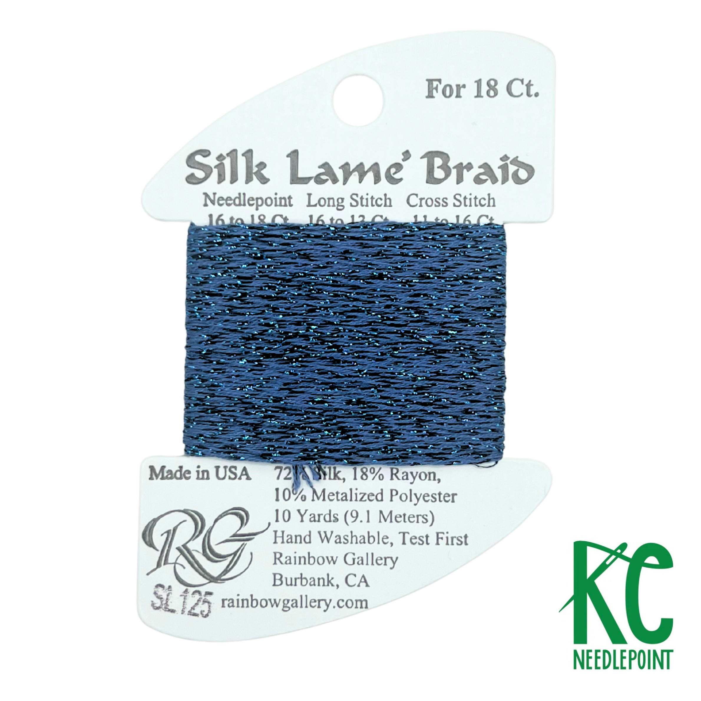 Silk Lamé Braid SL125 Denim - KC Needlepoint