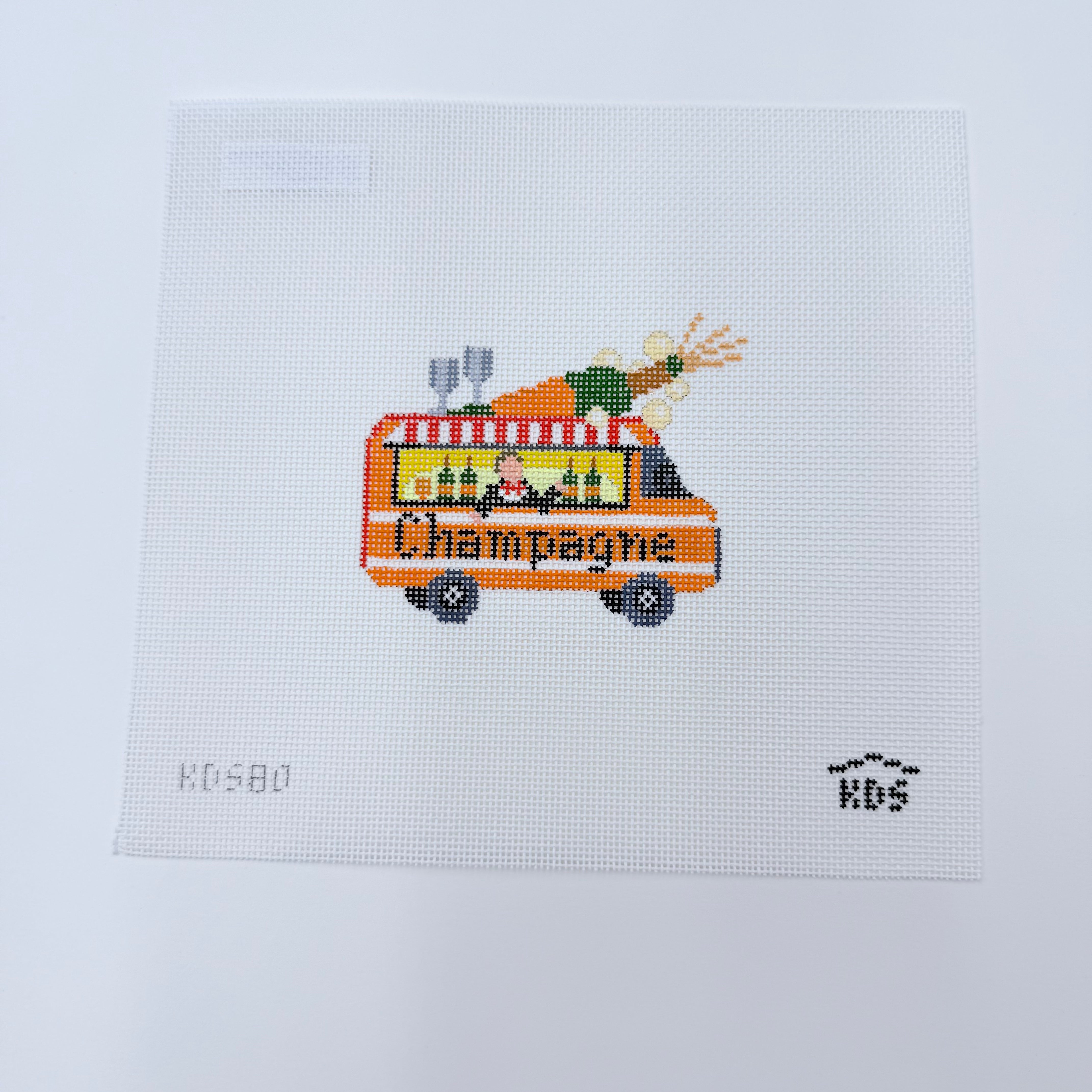 Champagne Truck Canvas - KC Needlepoint