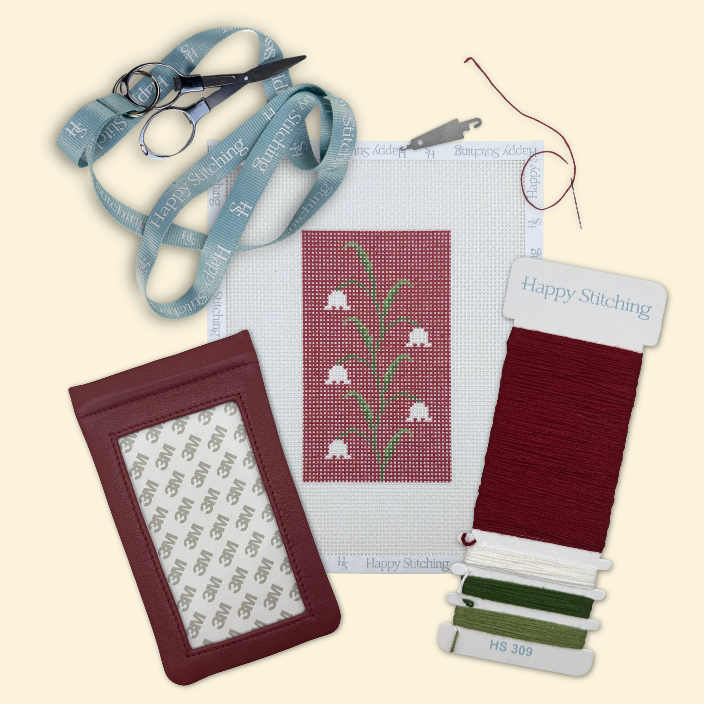 Bells in Bloom Eyeglass Case Kit - KC Needlepoint