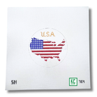 USA 4" Travel Round Needlepoint Canvas - KC Needlepoint