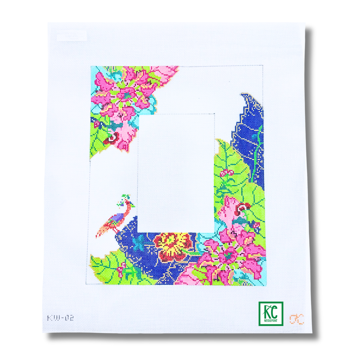 Tobacco Leaf Frame Canvas - KC Needlepoint