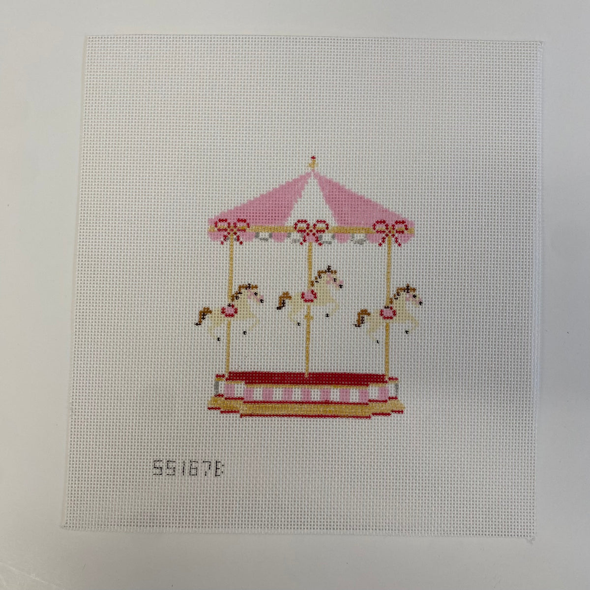 Carousel Needlepoint Pink Baby Carousel Canvas – KC Needlepoint