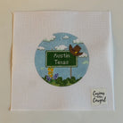 Austin Texas Round Canvas - KC Needlepoint