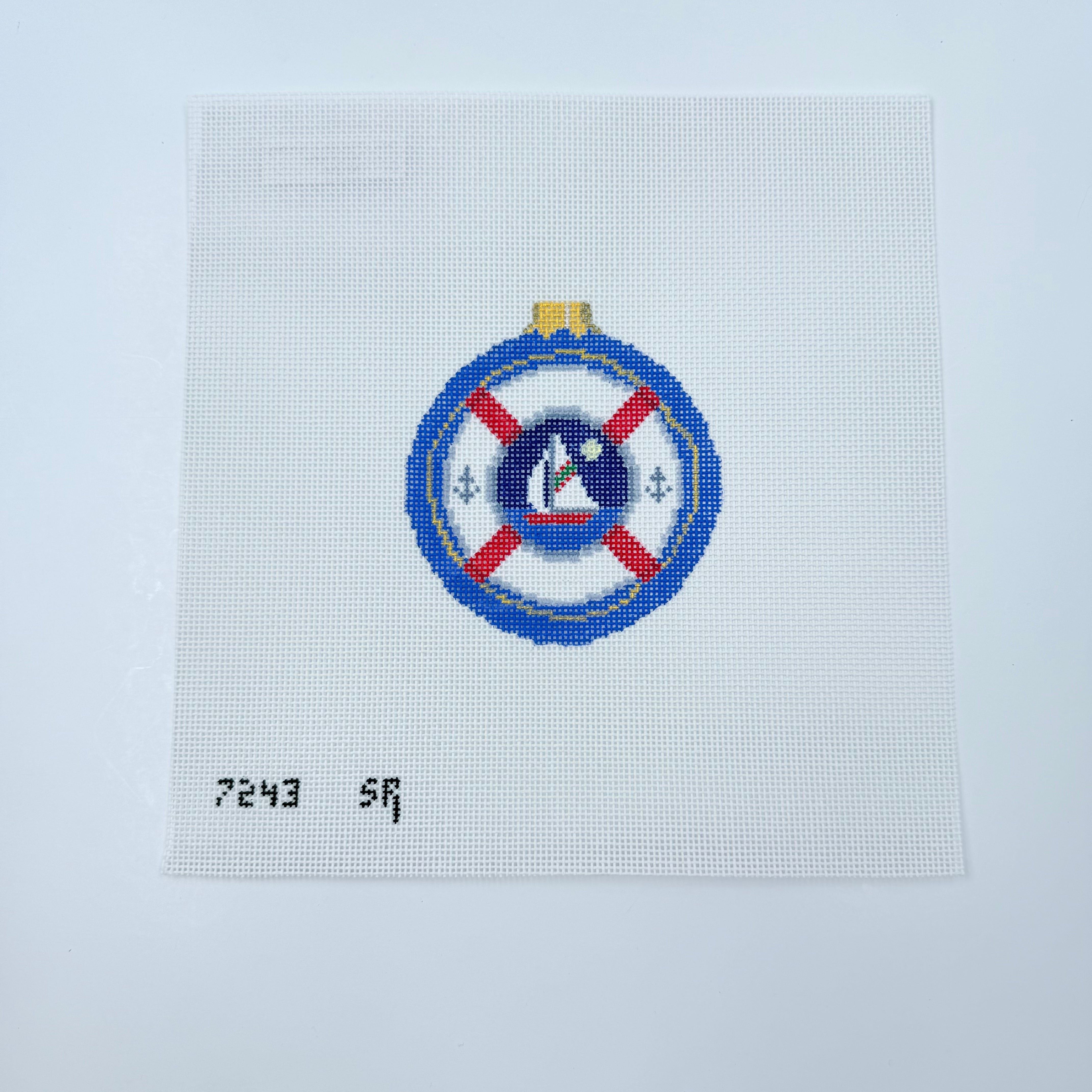 Midnight Sail Ornament Canvas - KC Needlepoint