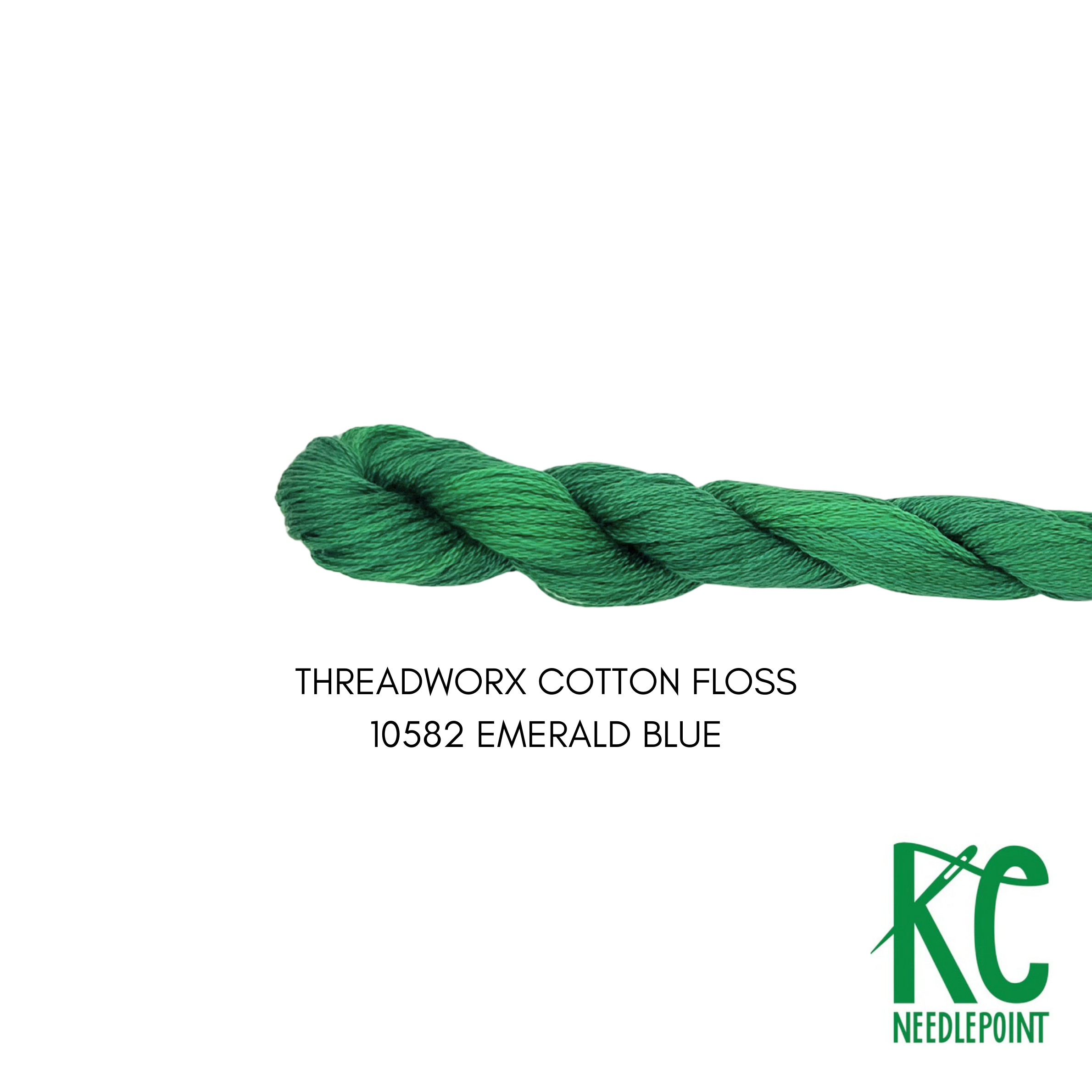 ThreadworX Cotton Floss 10582 Emerald Blue - KC Needlepoint