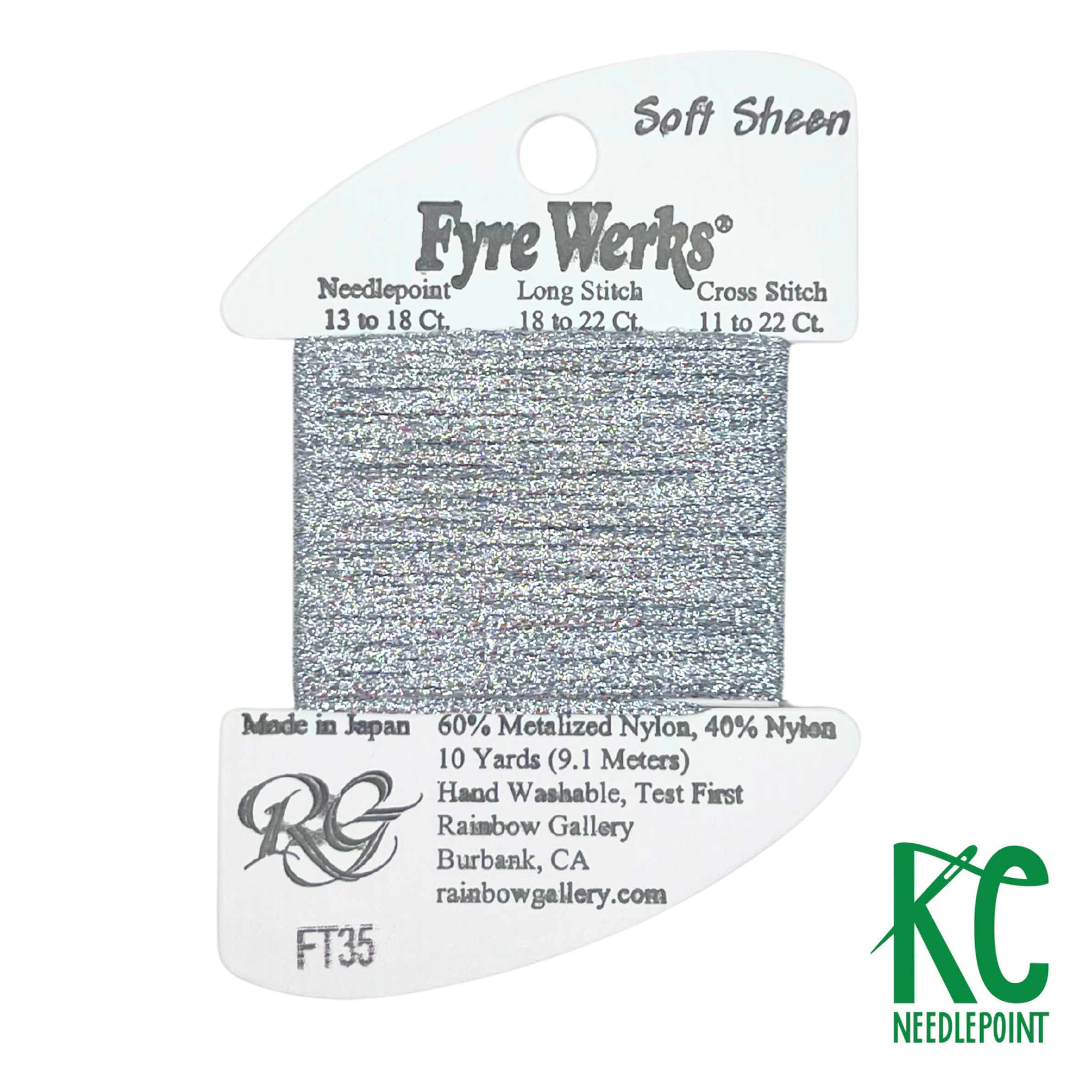 Fyre Werks Soft Sheen FT35 Smoke Gray - KC Needlepoint