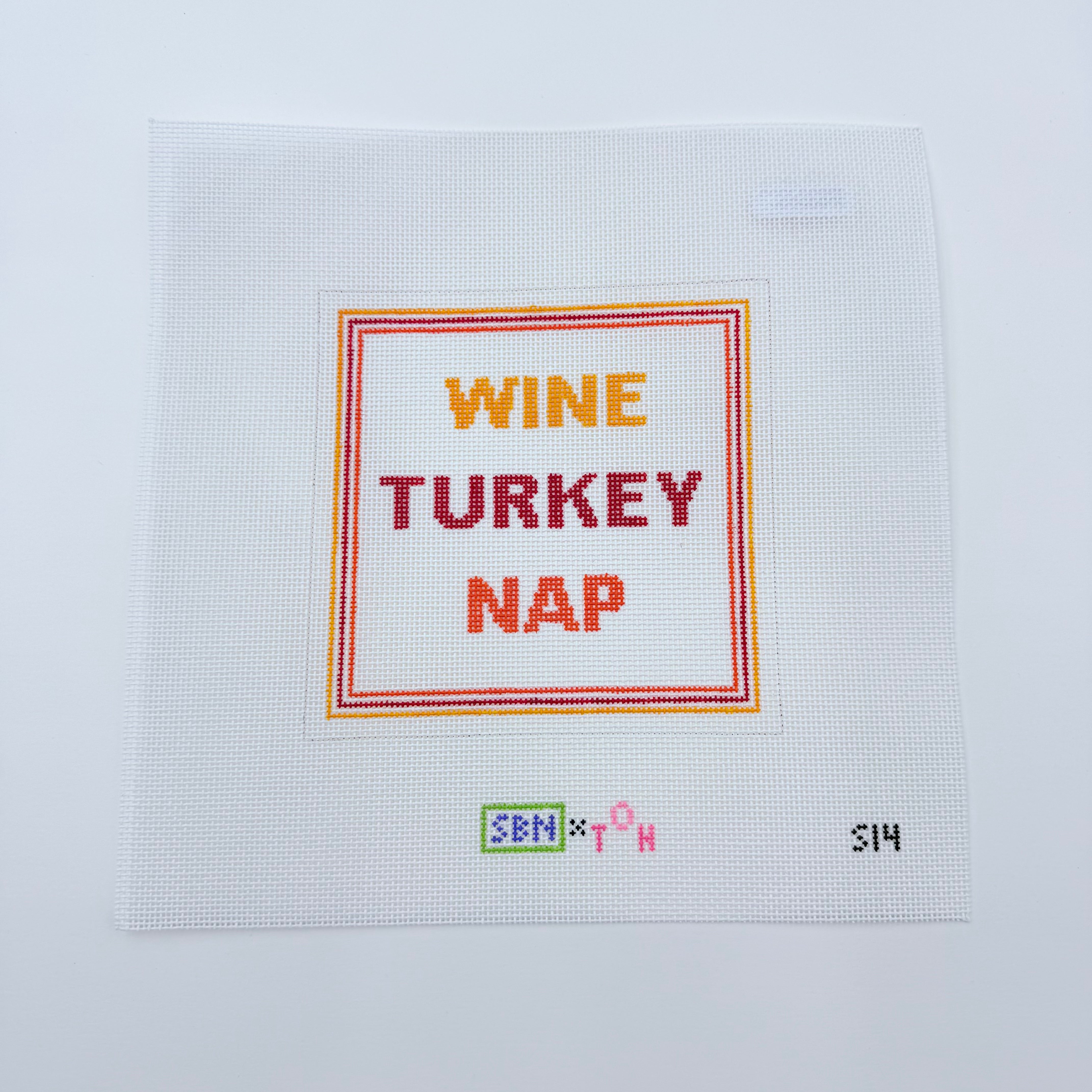 Wine Turkey Nap Canvas - KC Needlepoint