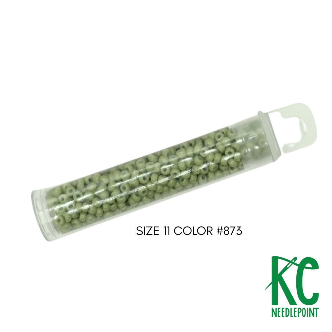 Size 11 Seed Beads 873 Desert Sage - KC Needlepoint