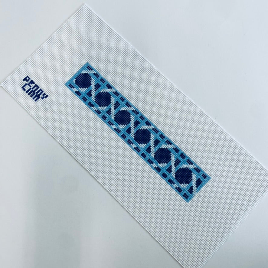 Blue Cane Key Fob Canvas - KC Needlepoint