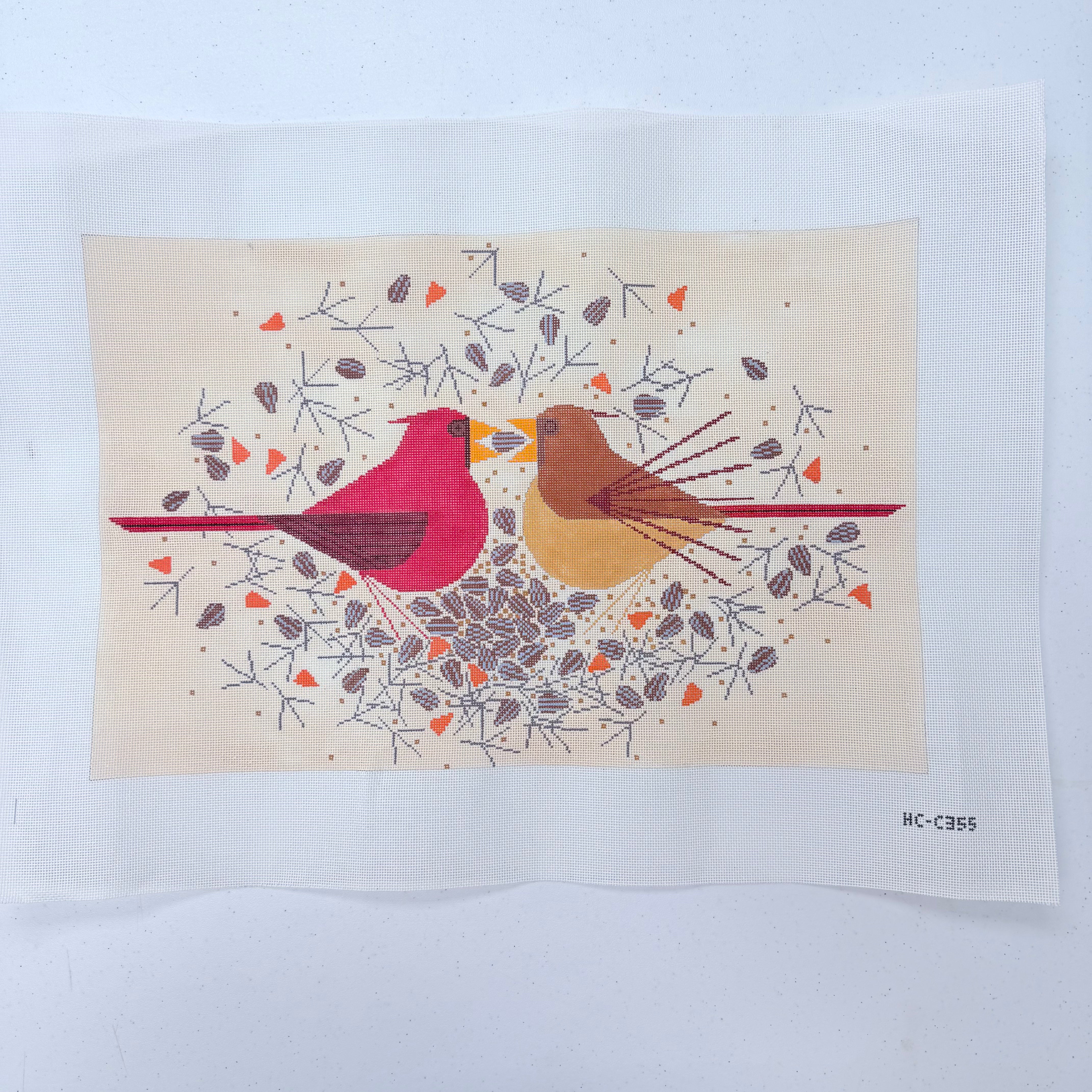 Cardinal Courtship Canvas - KC Needlepoint
