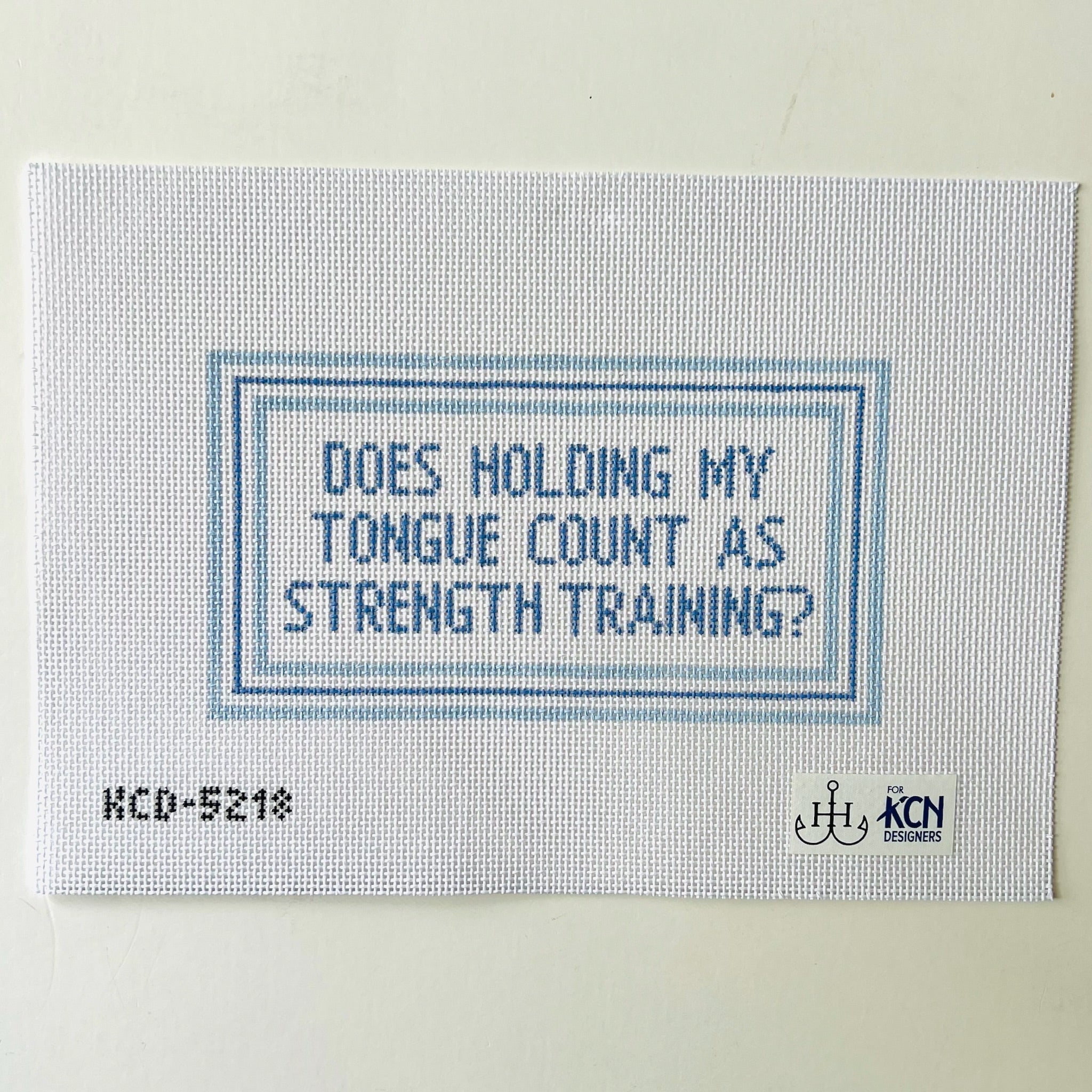 Holding My Tongue Canvas - KC Needlepoint