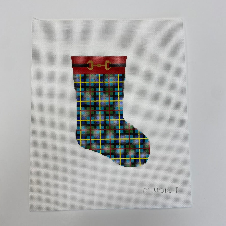 Tartan Mini Sock Canvas - KC Needlepoint
