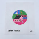 Toy House and Mouse 4 1/2" Round Ornament Canvas - KC Needlepoint